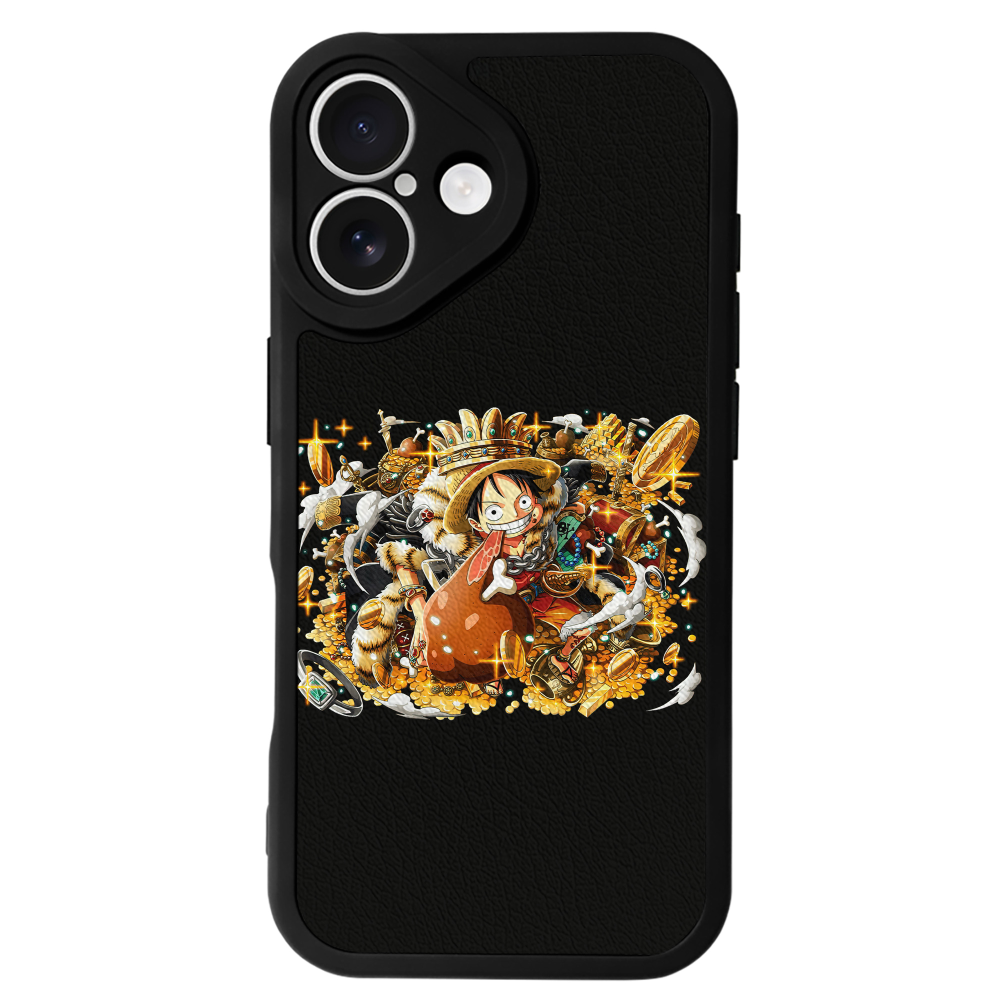 （画像用） ワンピース モンキー・D・ルフィ ONE PIECE Monkey D. Luffy 【iPhone 16シリーズ対応】シリコンスマホケース（レザー調） 材質：シリコン
